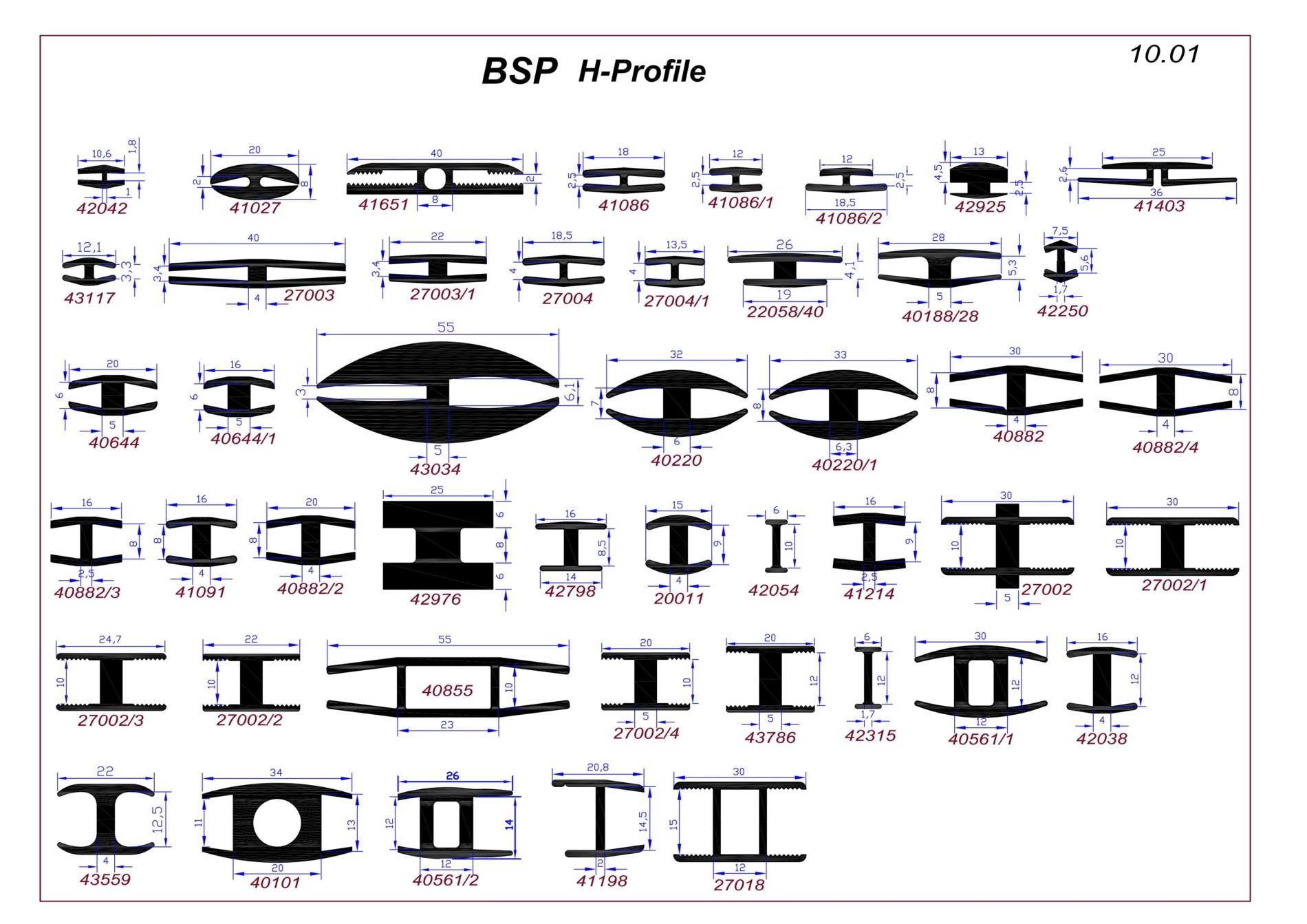 Silicone H-profielen